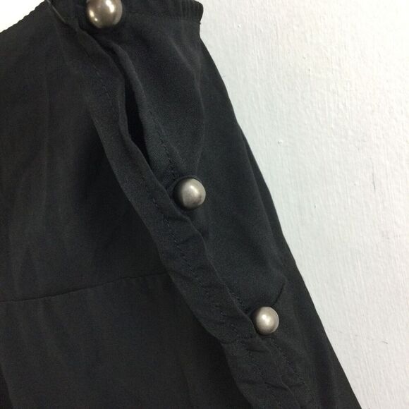 Free People Intimately Sleeveless Strap Side Button Mini Dress Black Sz L - Picture 3 of 8